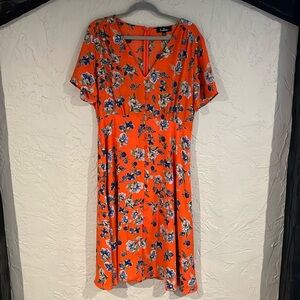 Lulus XL Orange Floral Dress